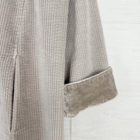 J.Jill Womens XL Corduroy Button Up Jacket Shacket Taupe Pockets Utility Chore - Picture 5 of 15